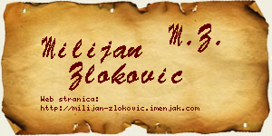 Milijan Zloković vizit kartica